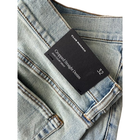 CLUB MONACO Mens Cropped Straight Denim Jeans Sz 32 NEW - Picture 5 of 7